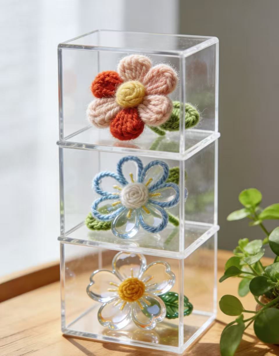 亚克力花朵展示盒2 Acrylic display box, collectible handmade floral arrangement