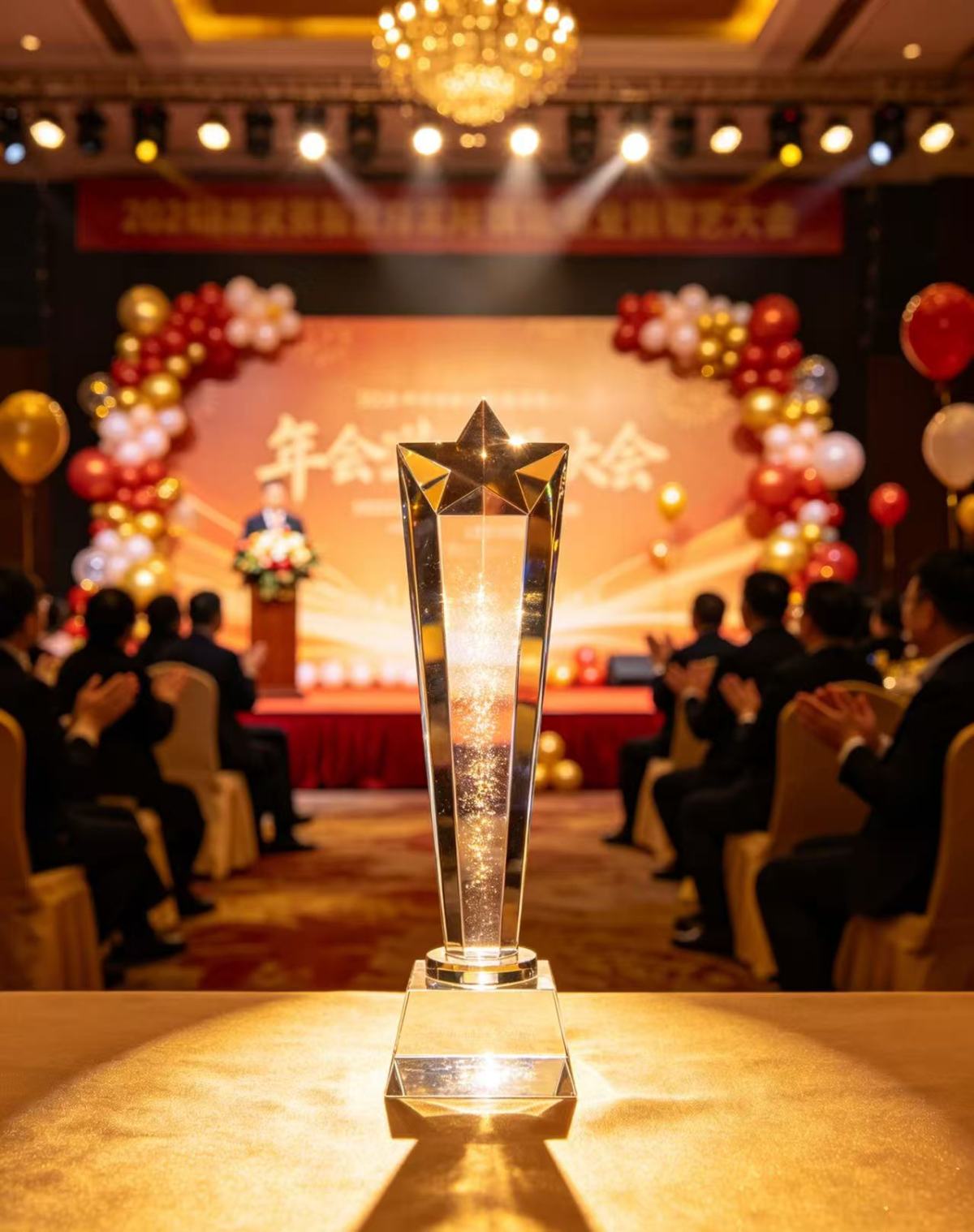 亚克力奖杯1 Acrylic trophy illuminates the highlight of honors at the annual conference