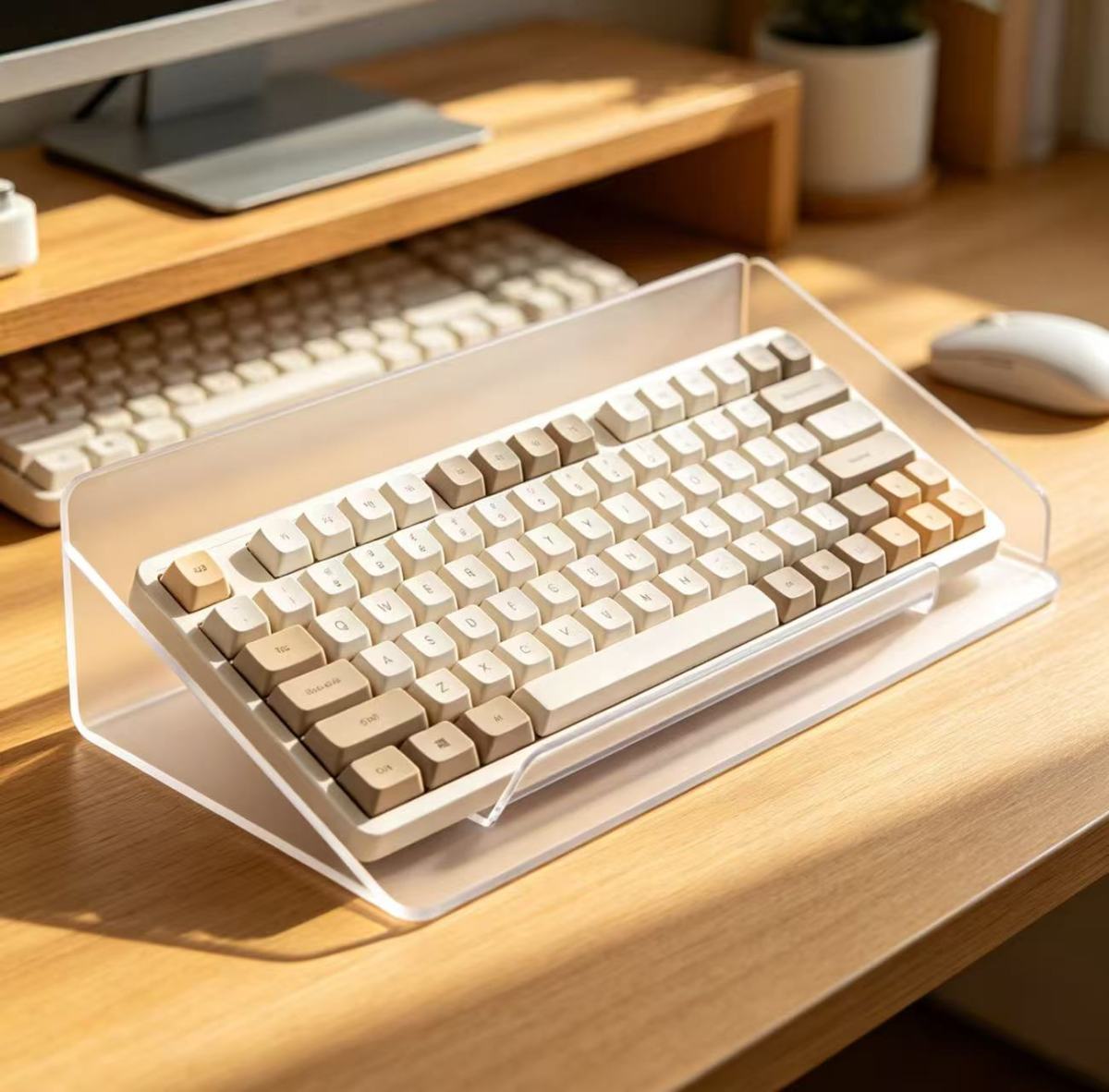 亚克力键盘架2 Acrylic keyboard stand – essential for space-saving desktop setups