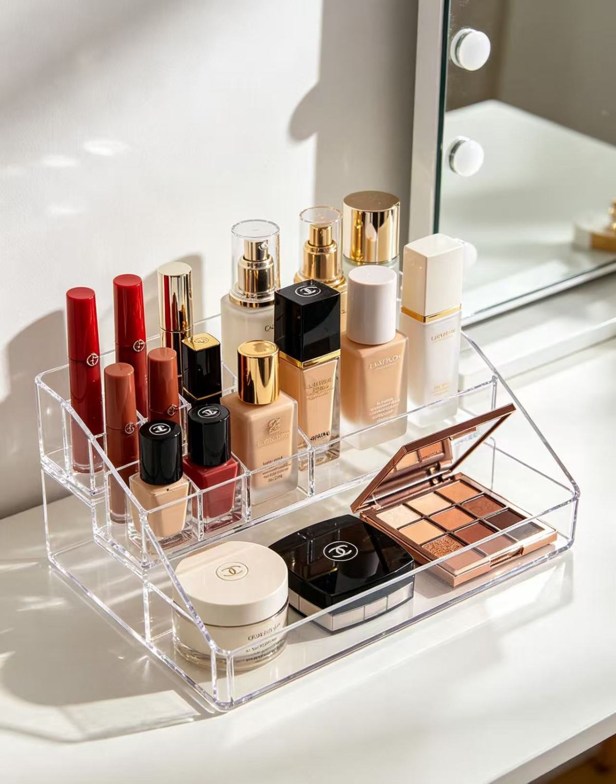 亚克力化妆品展示架1 Eco-friendly acrylic display stand – exquisite without adding carbon emissions