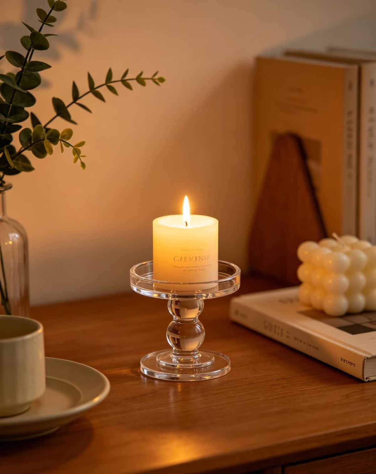 Textured ceiling! High-transparency candle holder suitable for all scenarios