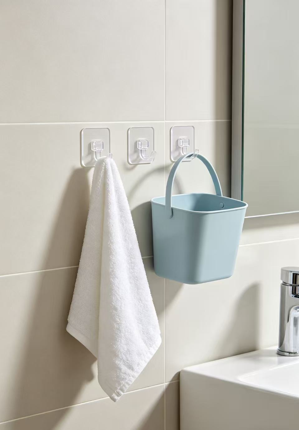 亚克力浴室挂钩2 An amazing bathroom storage solution – these invisible hooks are fantastic!