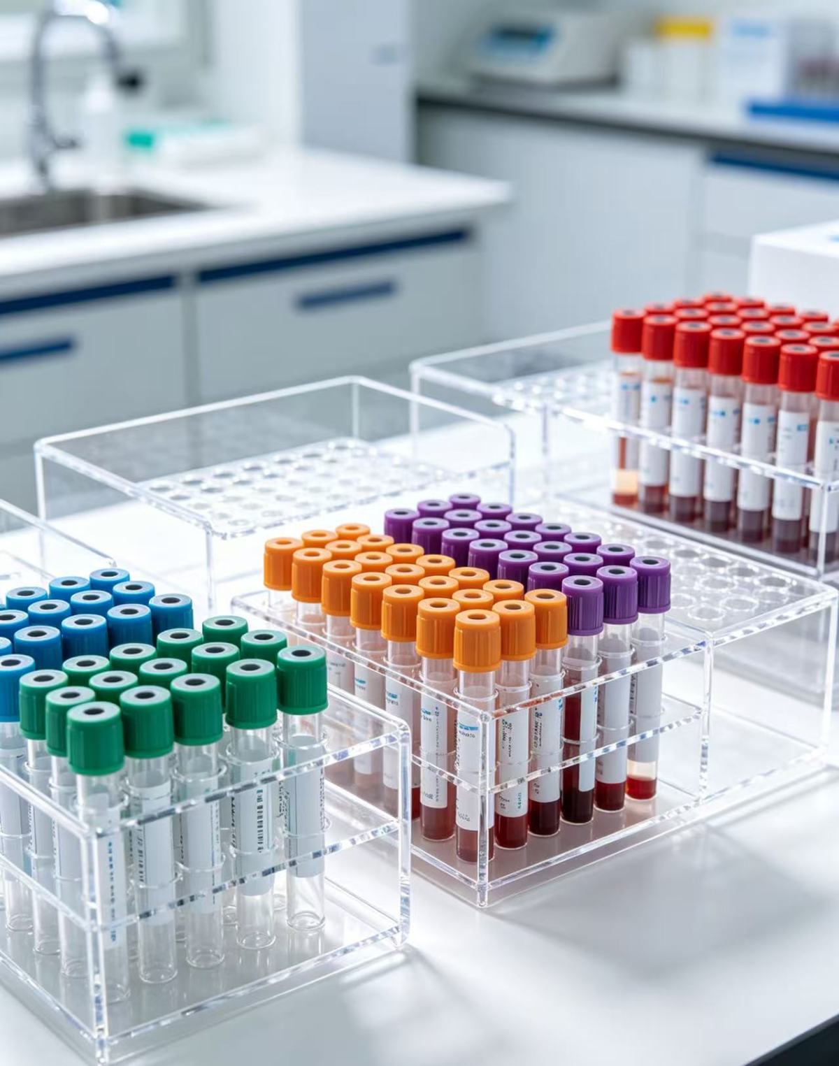 亚克力采血管展示架1 The new benchmark for medical-grade blood collection tube storage and display racks