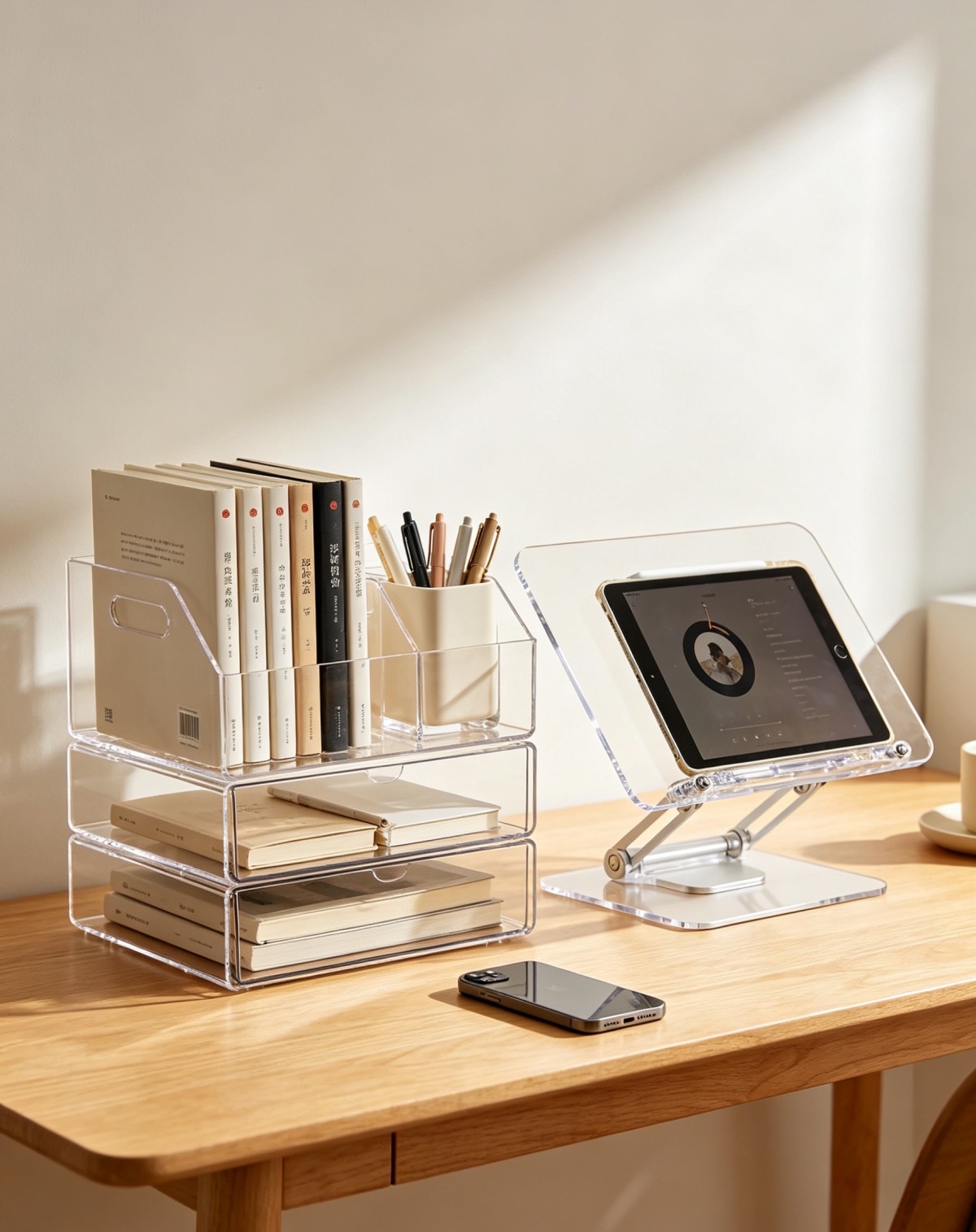 亚克力桌面支架1 This all-in-one desk accessory for neck protection is extremely practical and convenient to use