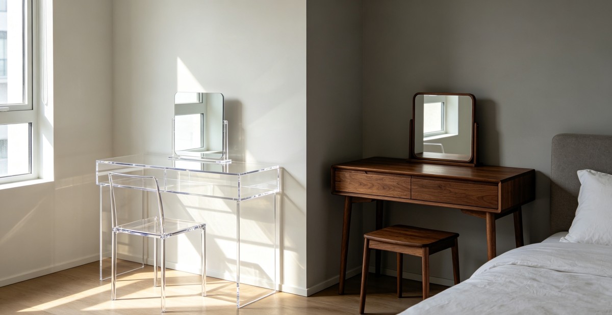 Actual Test Comparison: Acrylic vs Solid Wood Cosmetic Desk