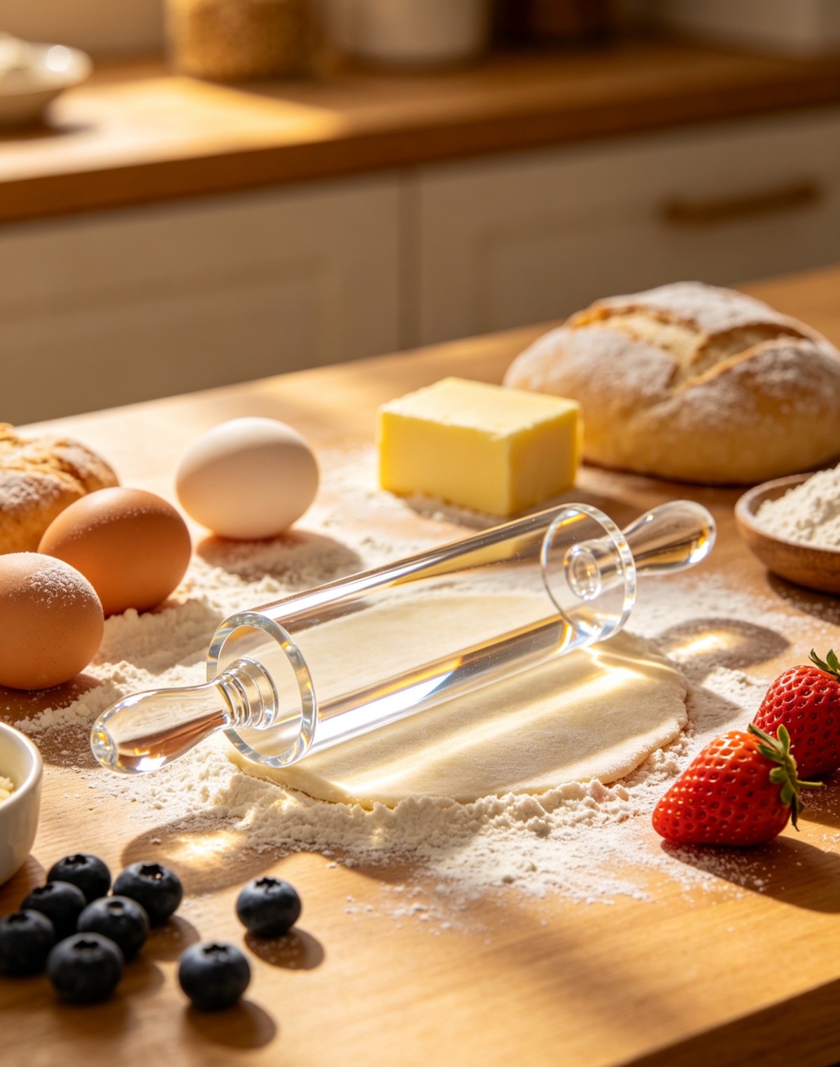 The acrylic rolling pin is multi-functional and extremely practical