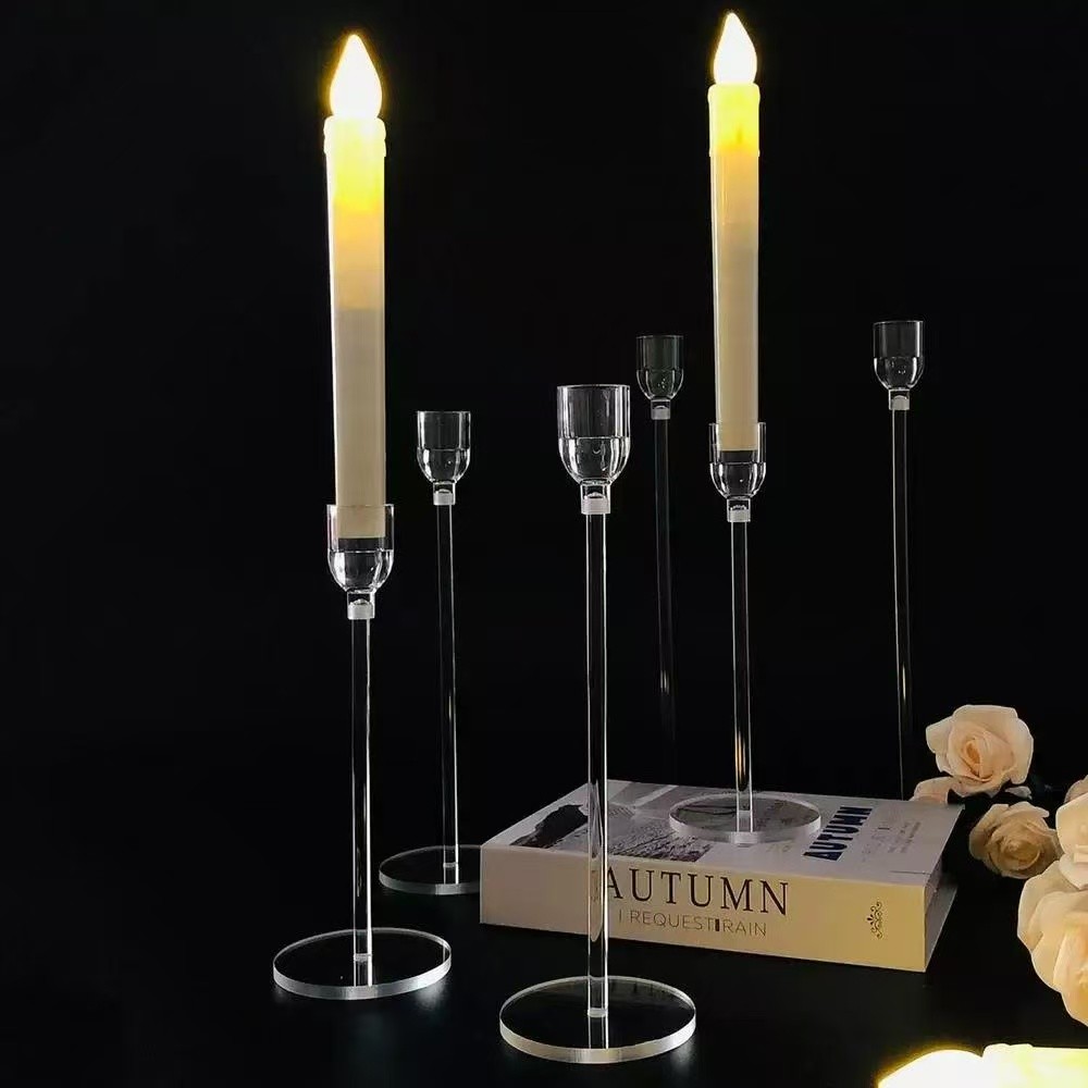 亚克力蜡烛支架1 Acrylic candlestick, capturing the night's myriad gentle hues