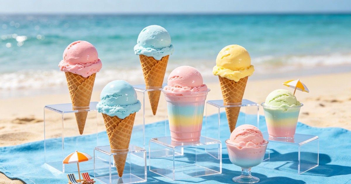 亚克力冰淇淋展示架1 Master the use of acrylic stands to create eye-catching ice cream displays