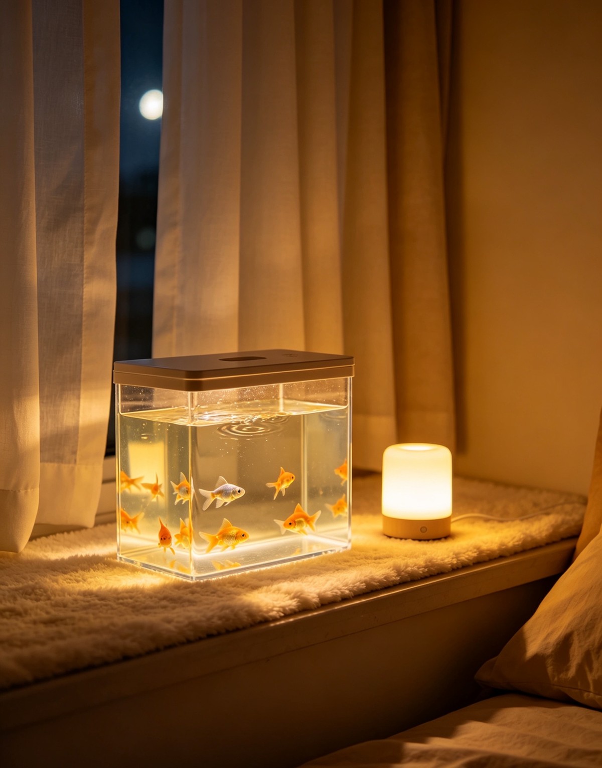 亚克力方形鱼缸1 A versatile acrylic fish tank that adds a gentle touch to your home