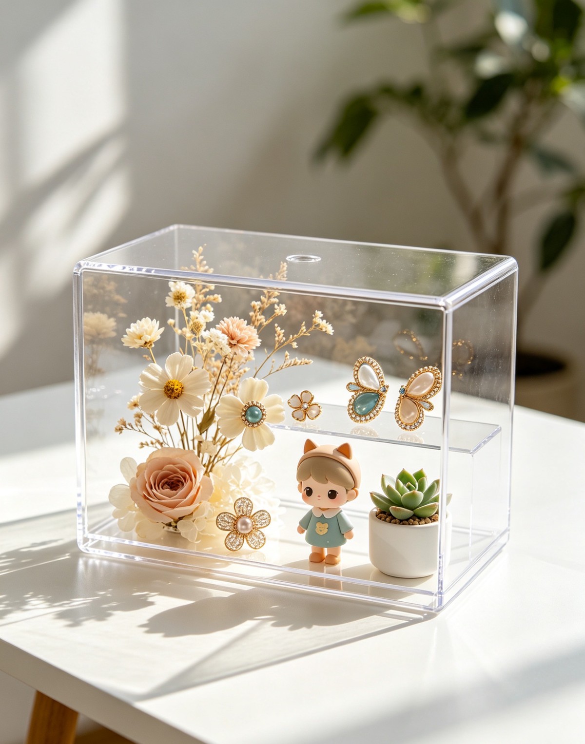 A multi-functional acrylic display box! The ultimate all-in-one desk storage solution