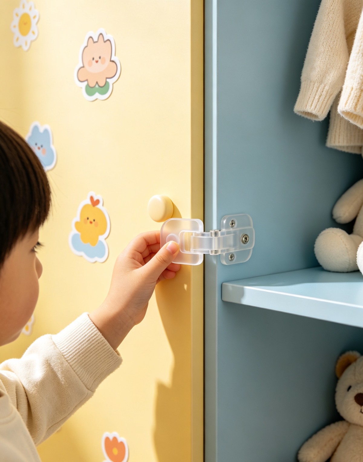 亚克力透明合页2 Transparent acrylic hinges – smooth and rounded design that prevents bumps, providing greater peace of mind