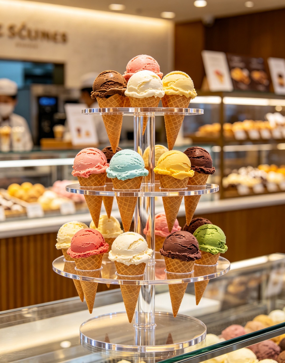 Acrylic display rack – perfect for showcasing ice cream products with high sales performance