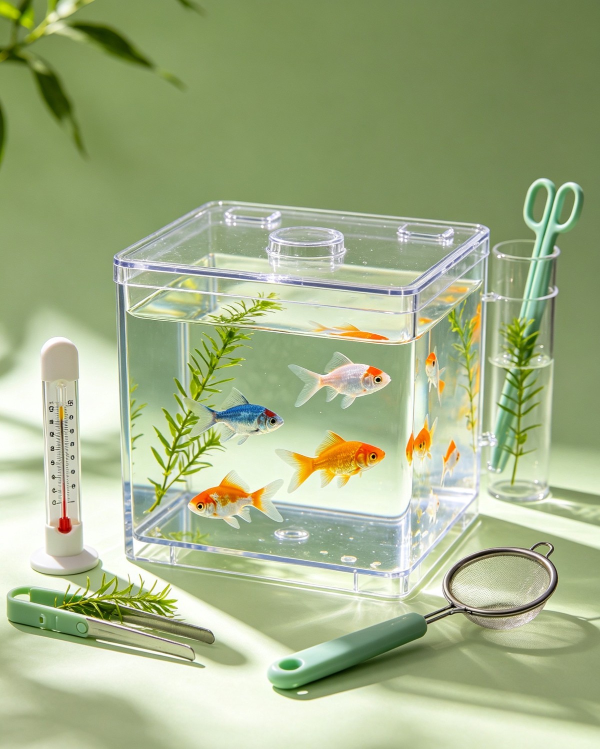 亚克力方形鱼缸2 For beginners who want to start keeping fish, the acrylic square aquarium is the perfect choice