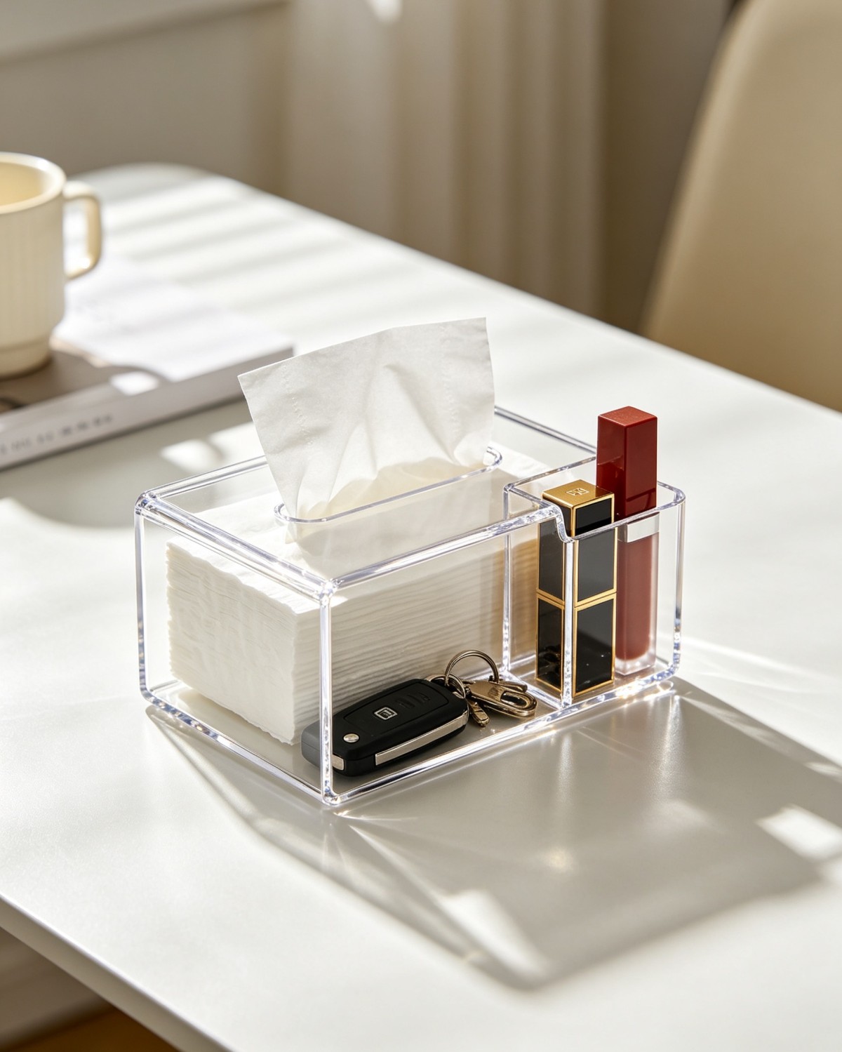 Acrylic tissue box – multi-functional for comprehensive home organization