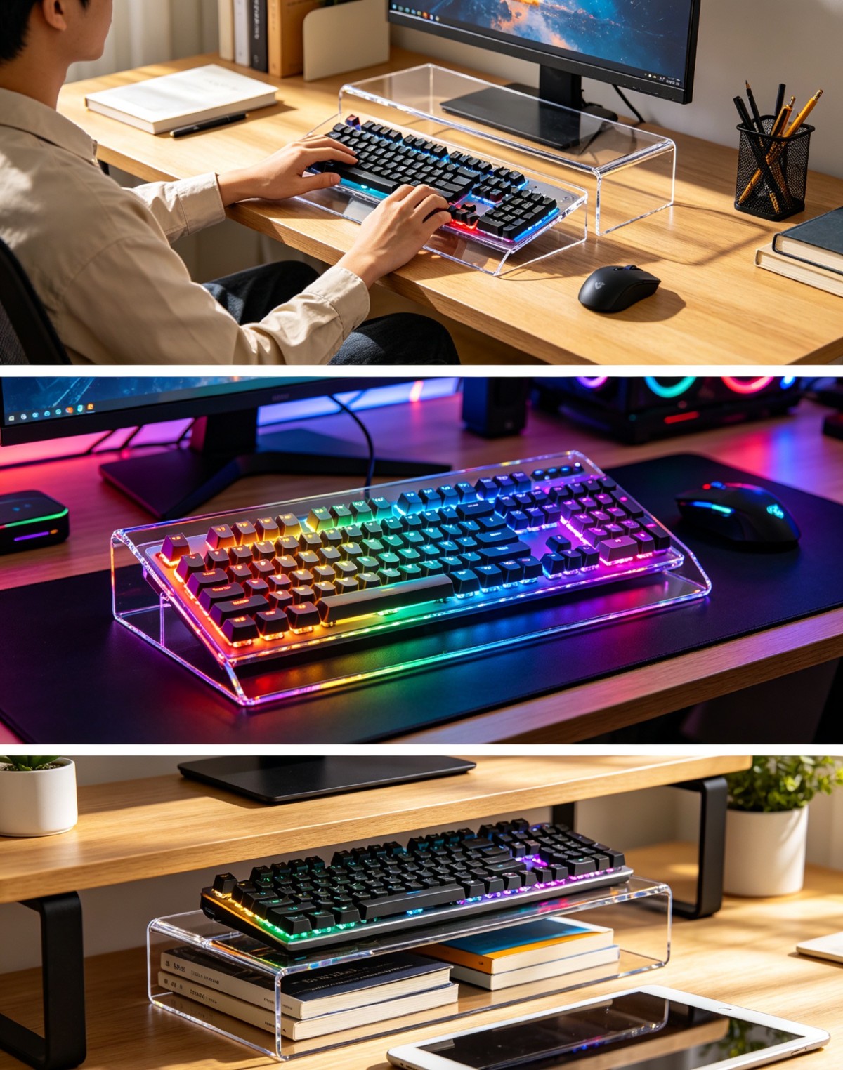 Acrylic keyboard – a three-in-one solution for office use, gaming, and study purposes