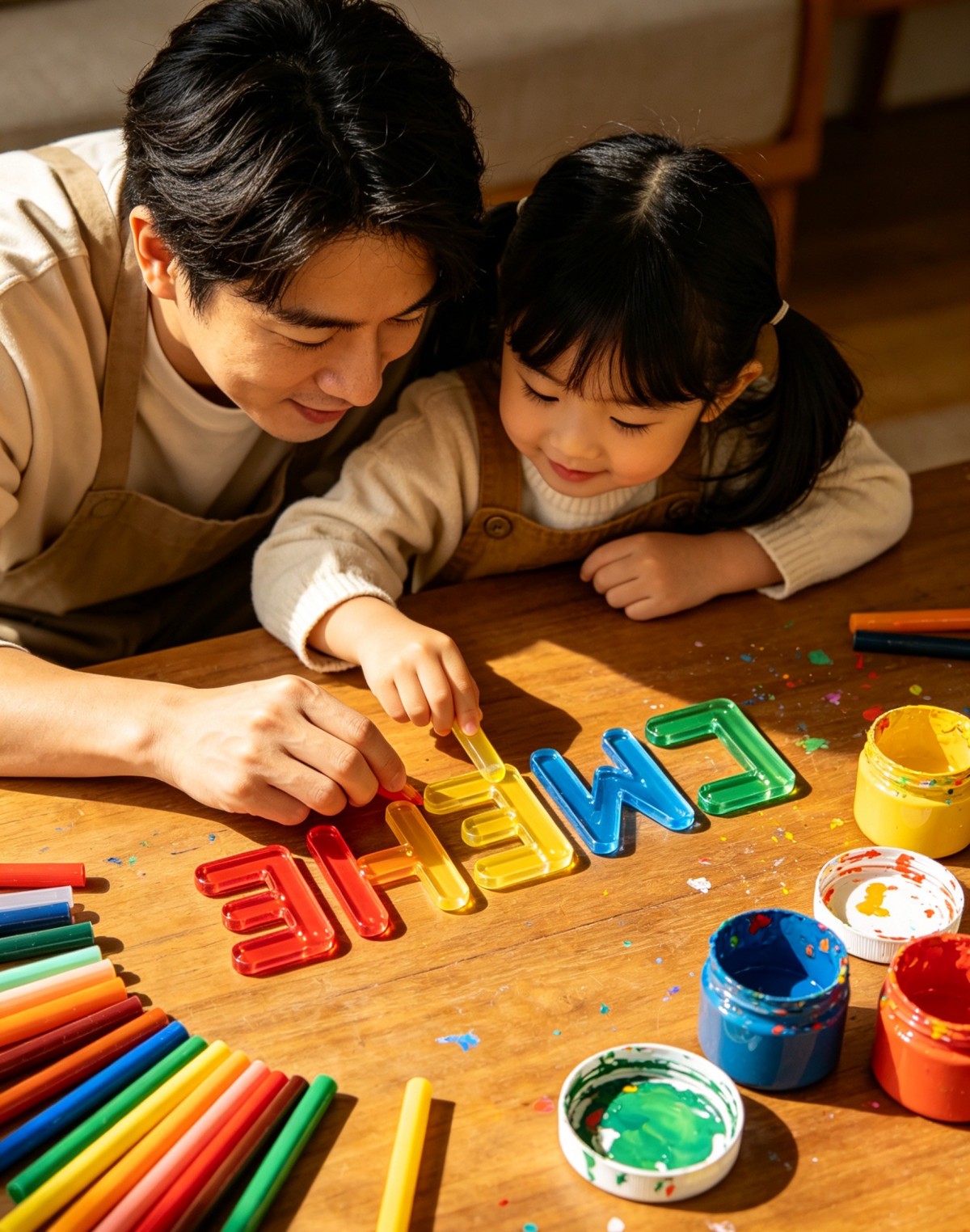 亚克力棒2 Handmade acrylic sticks – a high-quality activity for early childhood education for both parents and children