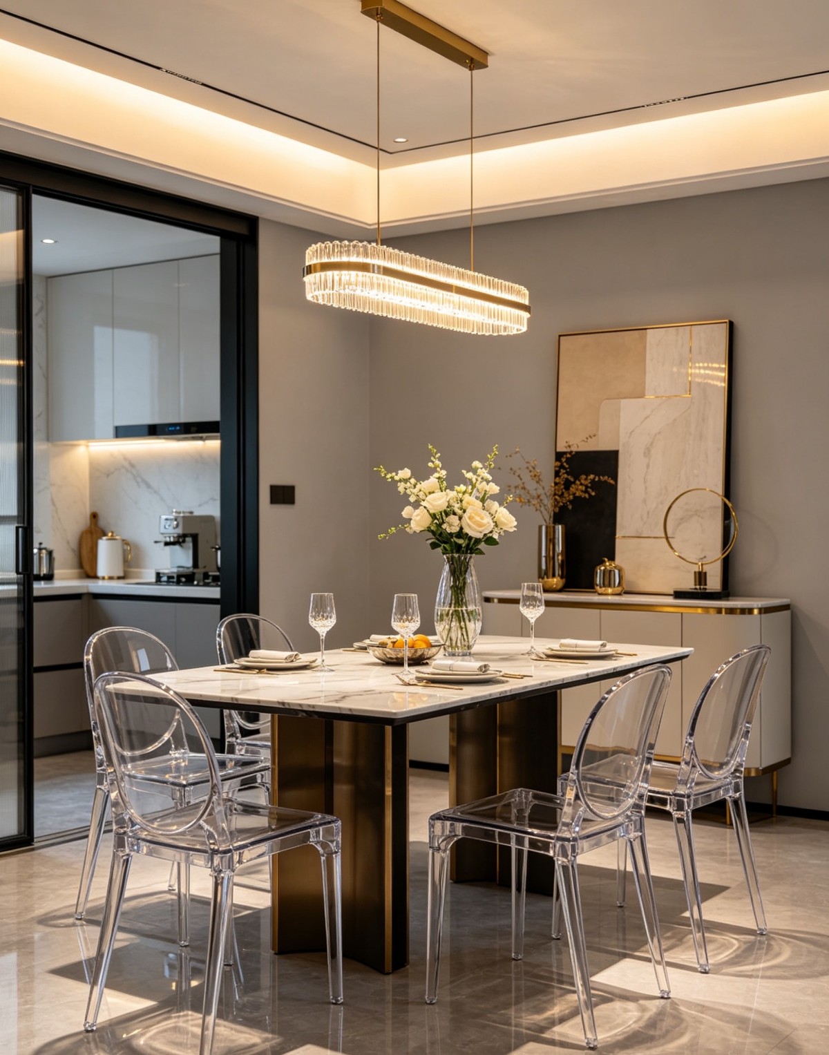 A luxury-acrylic chair that embodies premium home aesthetics