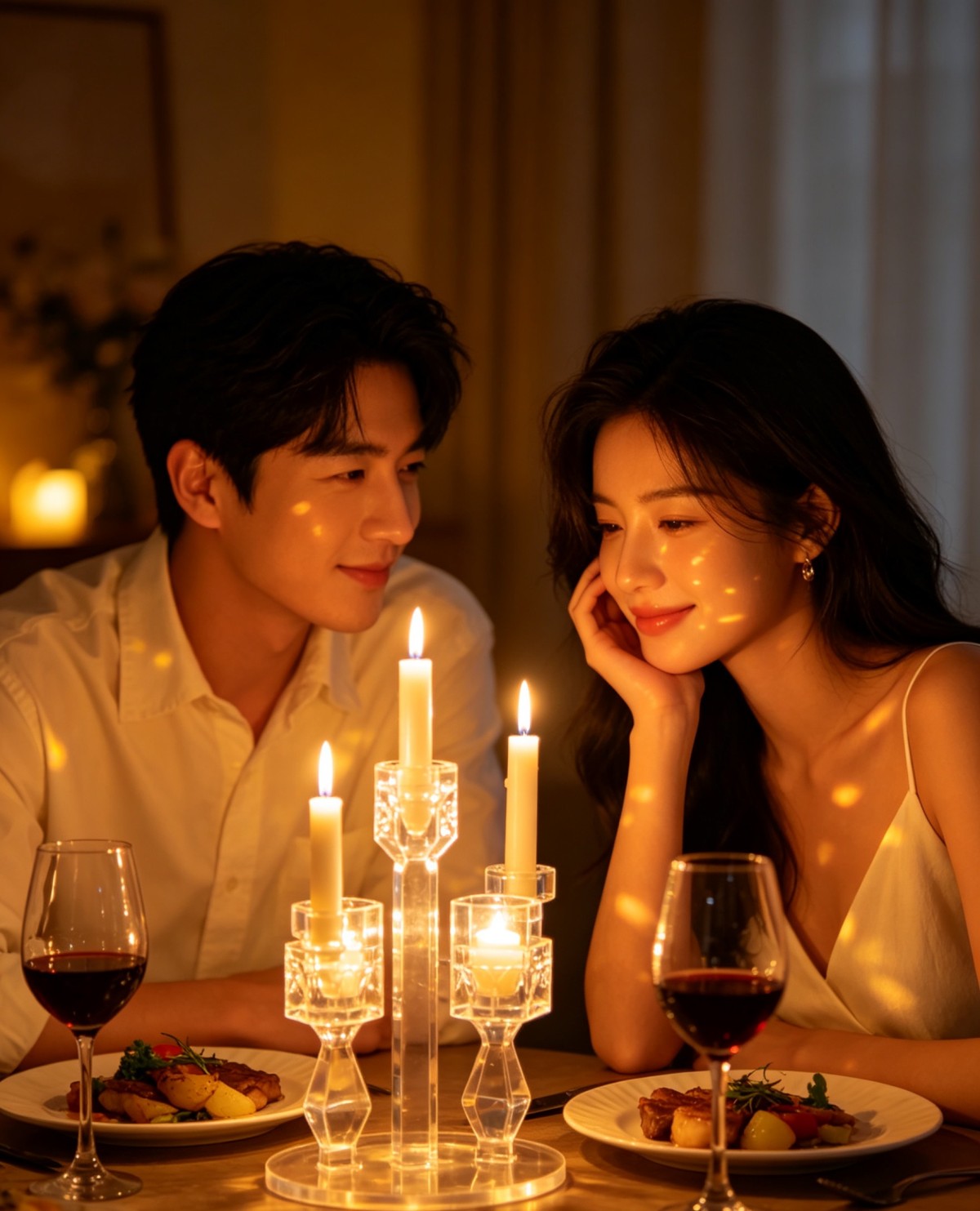 亚克力蜡烛支架1 Acrylic candle holder – unlock a moment of special tenderness for two people