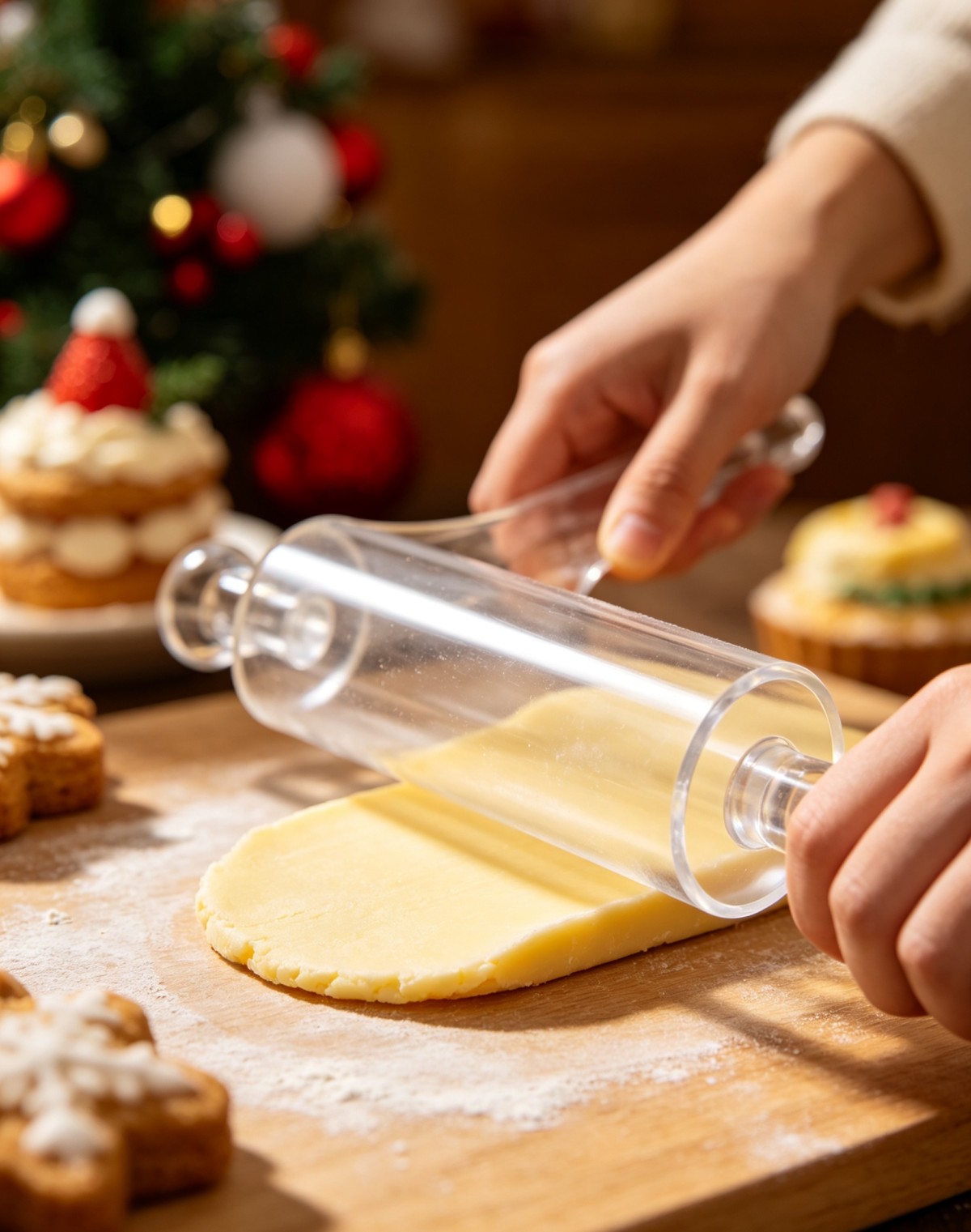 Baking Essential! Acrylic Rolling Pin Perfect for Holiday Desserts