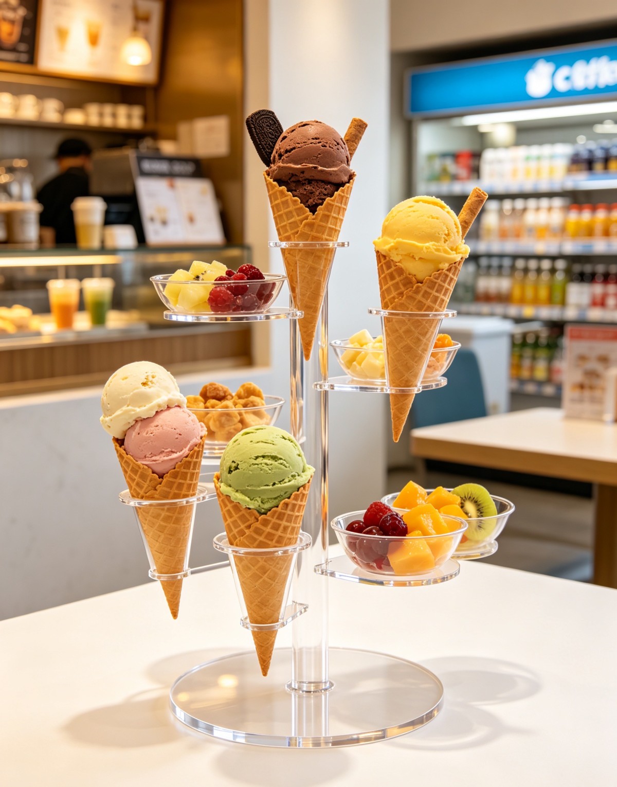 亚克力冰淇淋架1 The acrylic ice cream display stand fits all scenarios perfectly