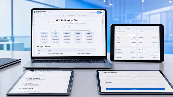 Welche Inhalte enthält die Checkliste für die Überprüfung einer Außenhandels-Website? Von der Domain bis zum Anfrageformular Punkt für Punkt prüfen