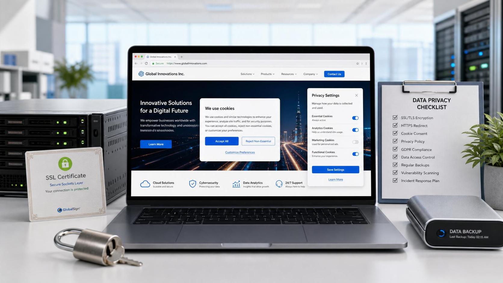 Wie bewertet man die Sicherheit einer SaaS-Website? SSL-Zertifikate, GDPR-Konformität und eine Checkliste zur Überprüfung des Datenschutzes