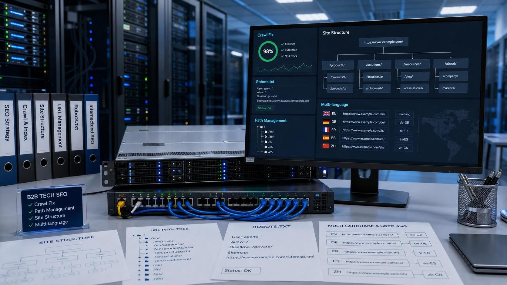 Welche Crawling-Probleme sollten bei der technischen B2B-SEO zuerst behoben werden?