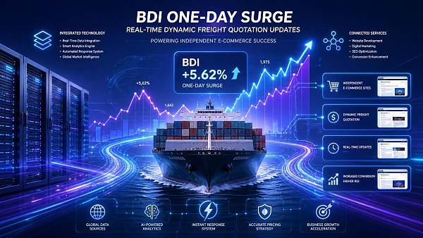 Ein Anstieg des BDI um 18 % an einem Tag treibt die koordinierte Optimierung der Frachtkostenangebote auf eigenen Websites voran Ein Anstieg des BDI um 18 % an einem Tag treibt die koordinierte Optimierung der Frachtkostenangebote auf eigenen Websites voran