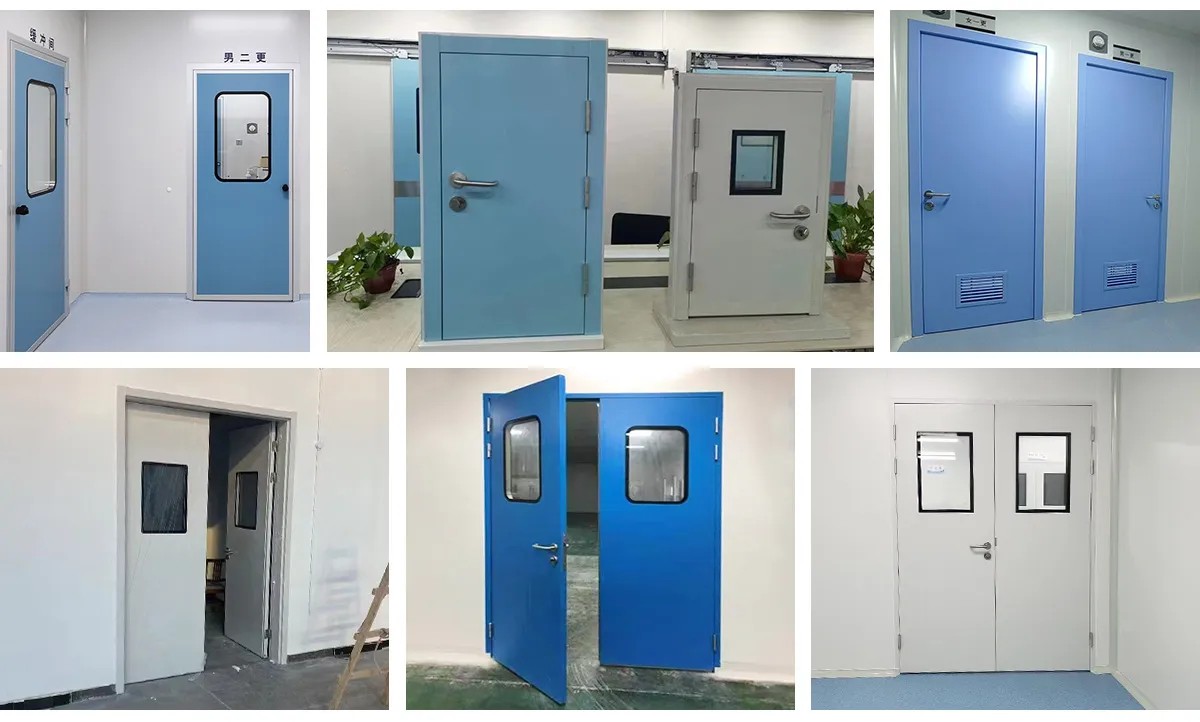 Clean-steel-door_02 Manual double-leaf swing steel door