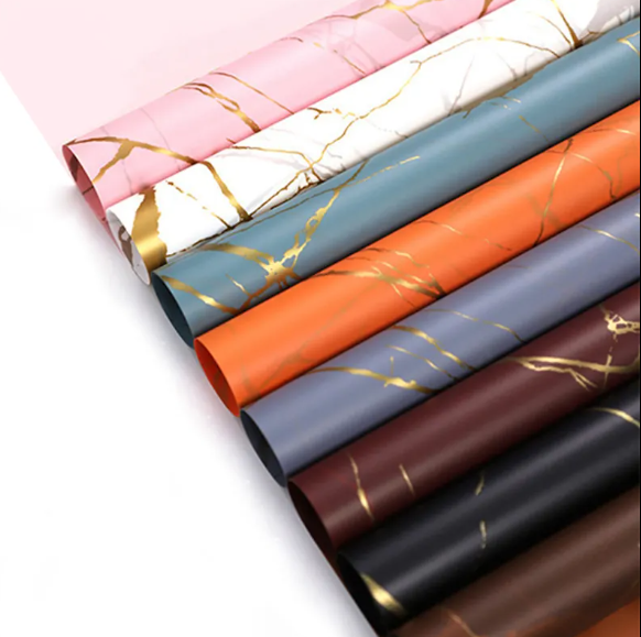 Wholesale Colorful Birthday Party Craft Paper Packaging Luxury Gift Flower Wrapping Paper with Coated PVC Offset Printing