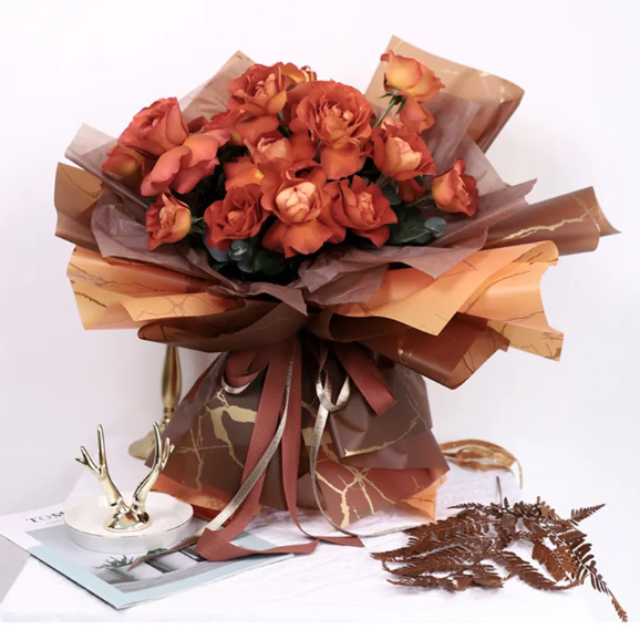 Wholesale Colorful Birthday Party Craft Paper Packaging Luxury Gift Flower Wrapping Paper with Coated PVC Offset Printing