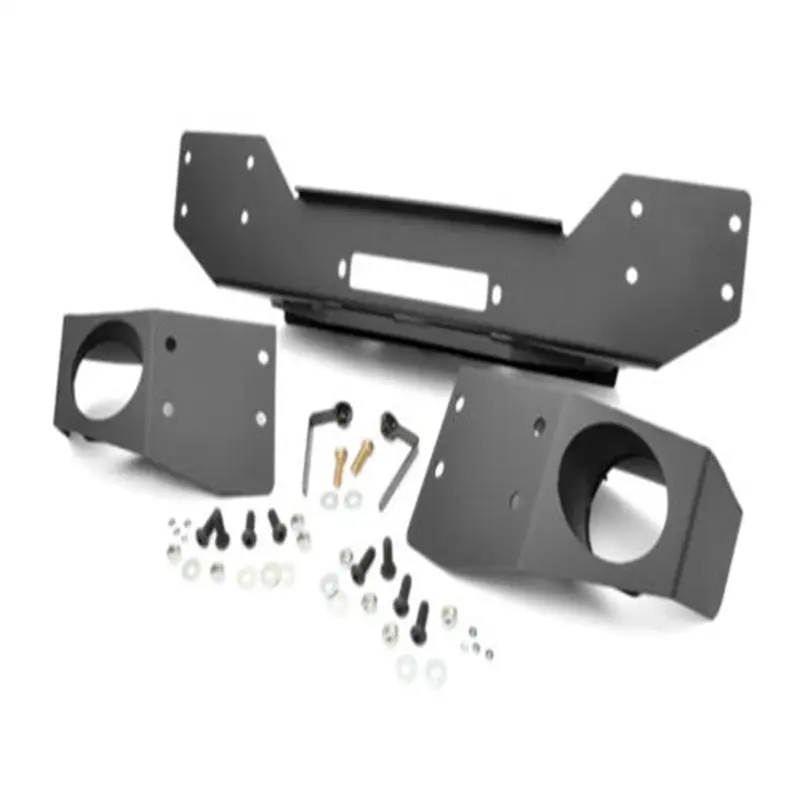 Jeep Hybrid Stubby Winch Bumper w/Fog Mounts 07-18 Wrangler JK