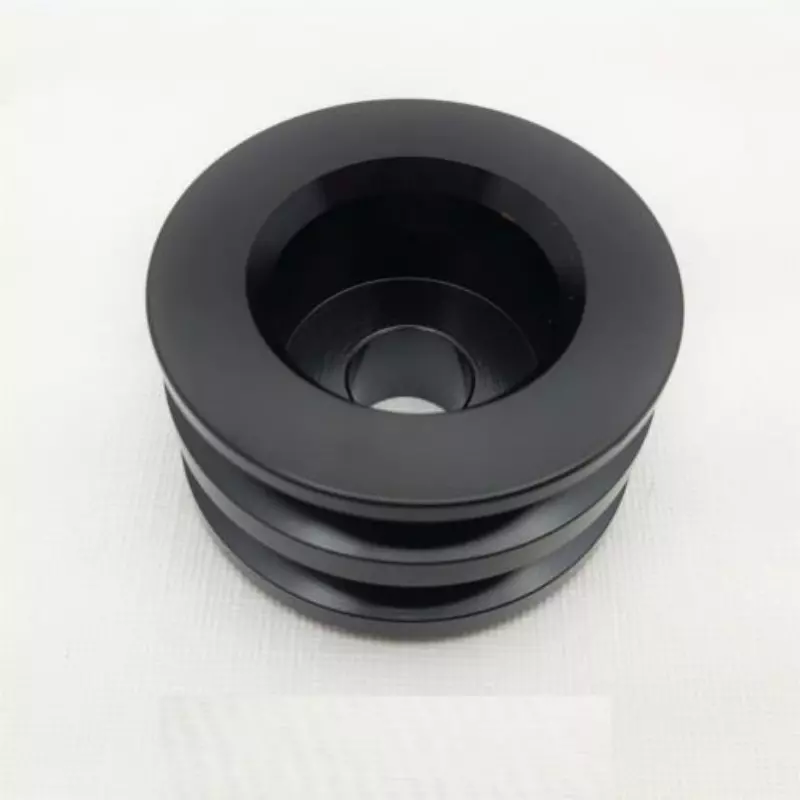 Small Big Block Chevy Ford double Alternator Pulley Black Dual Belts 2 groove