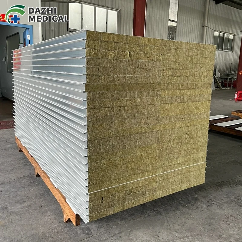 Factory Mechanism Stainless Steel Color Steel Rock Wool Composite Panel Special Purification Ceiling Panel