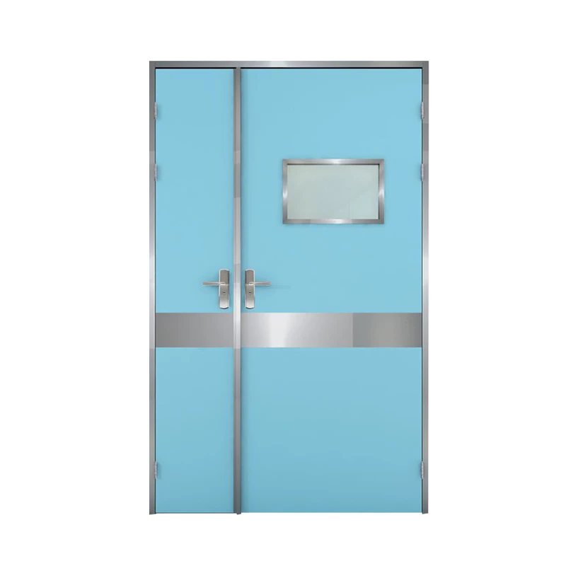 Manual double-leaf swing steel door