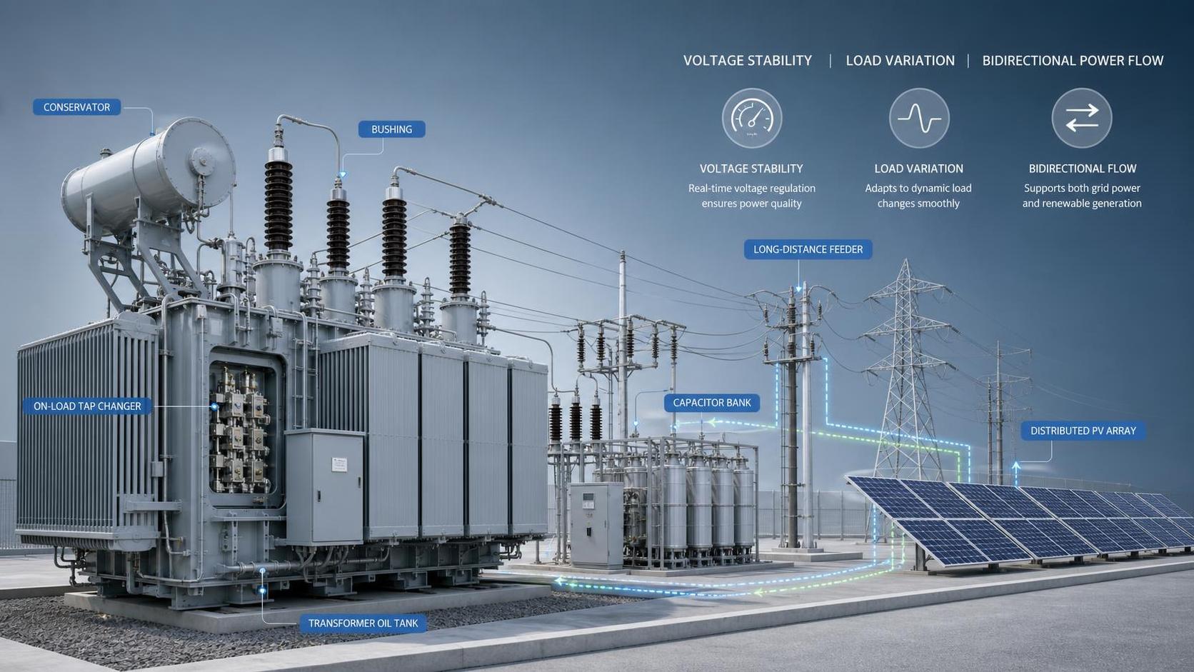 When Does an On-Load Tap-Changing Transformer Improve Voltage Stability?