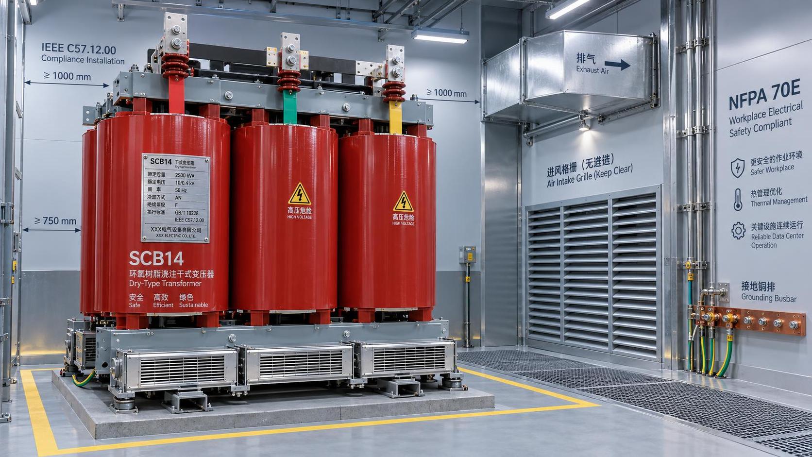 Indoor Transformer Installation Checklist: NFPA 70E Compliance, Clearance Requirements & Ventilation Standards for Data Center Vaults