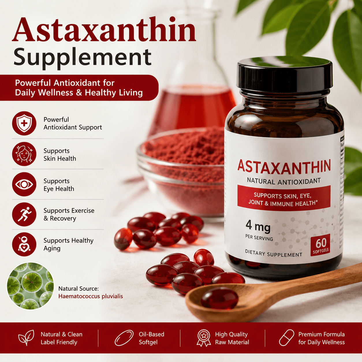 Astaxanthin Supplements: Benefits, Uses, Dosage, and How to Choose the Right Formula