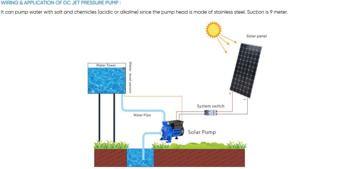 x3 DC JET Solar Booster Water Pump for Garden Watering - Permanent Magnet Brushless Motor