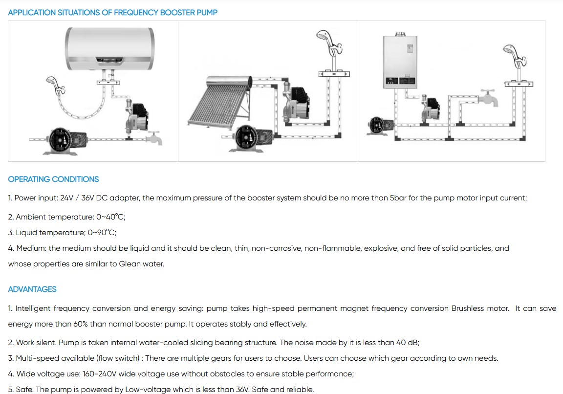 X2 SDCD DC Frequency Water Heater Pressure Booster Pump
