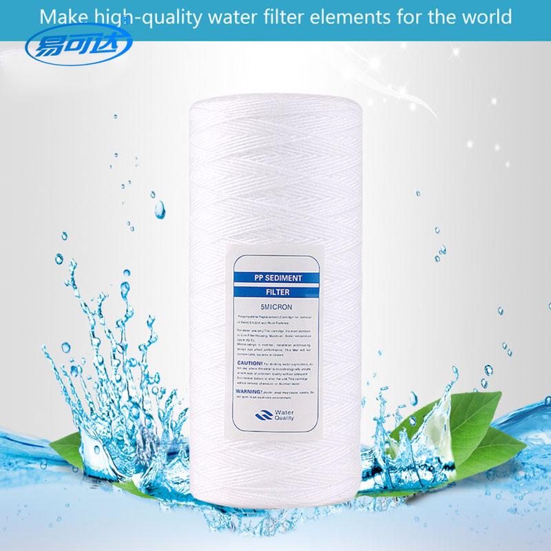 Filtre à eau de cartouche de blessure PP - 10 pouces de fil de blessure grosse graisse