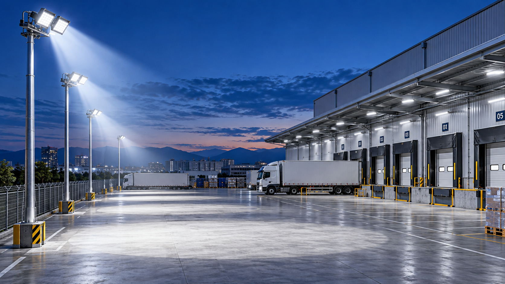 Choosing a beam angle for commercial flood lighting in loading yards