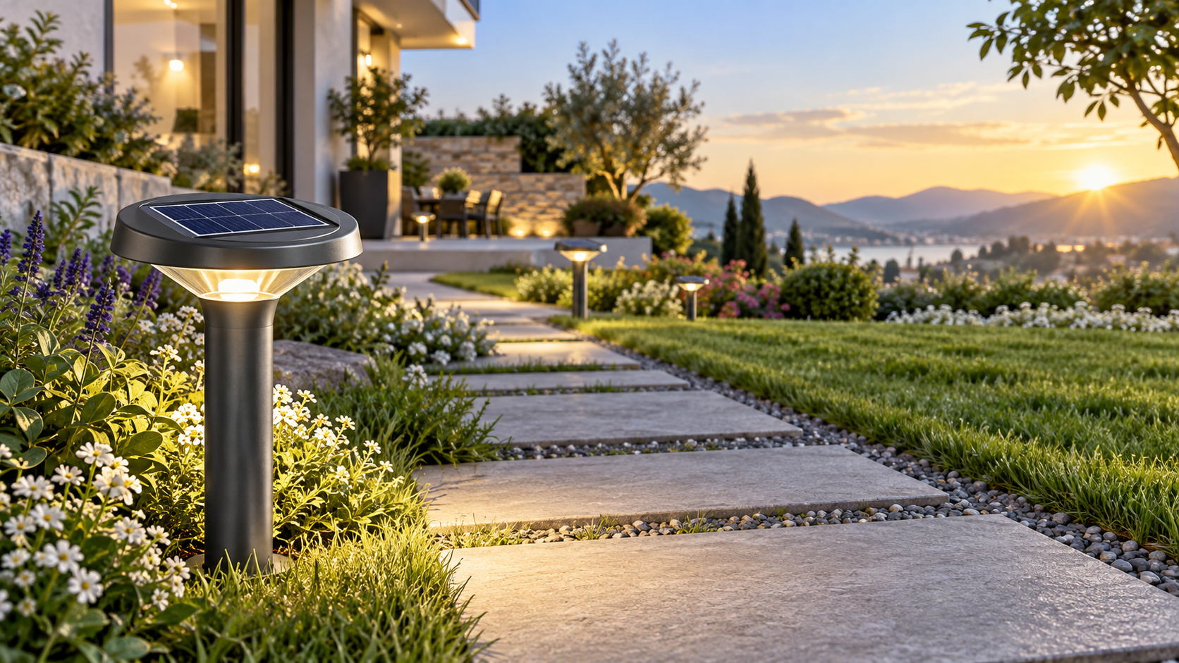 When is solar a practical option for LED garden and lawn lighting?