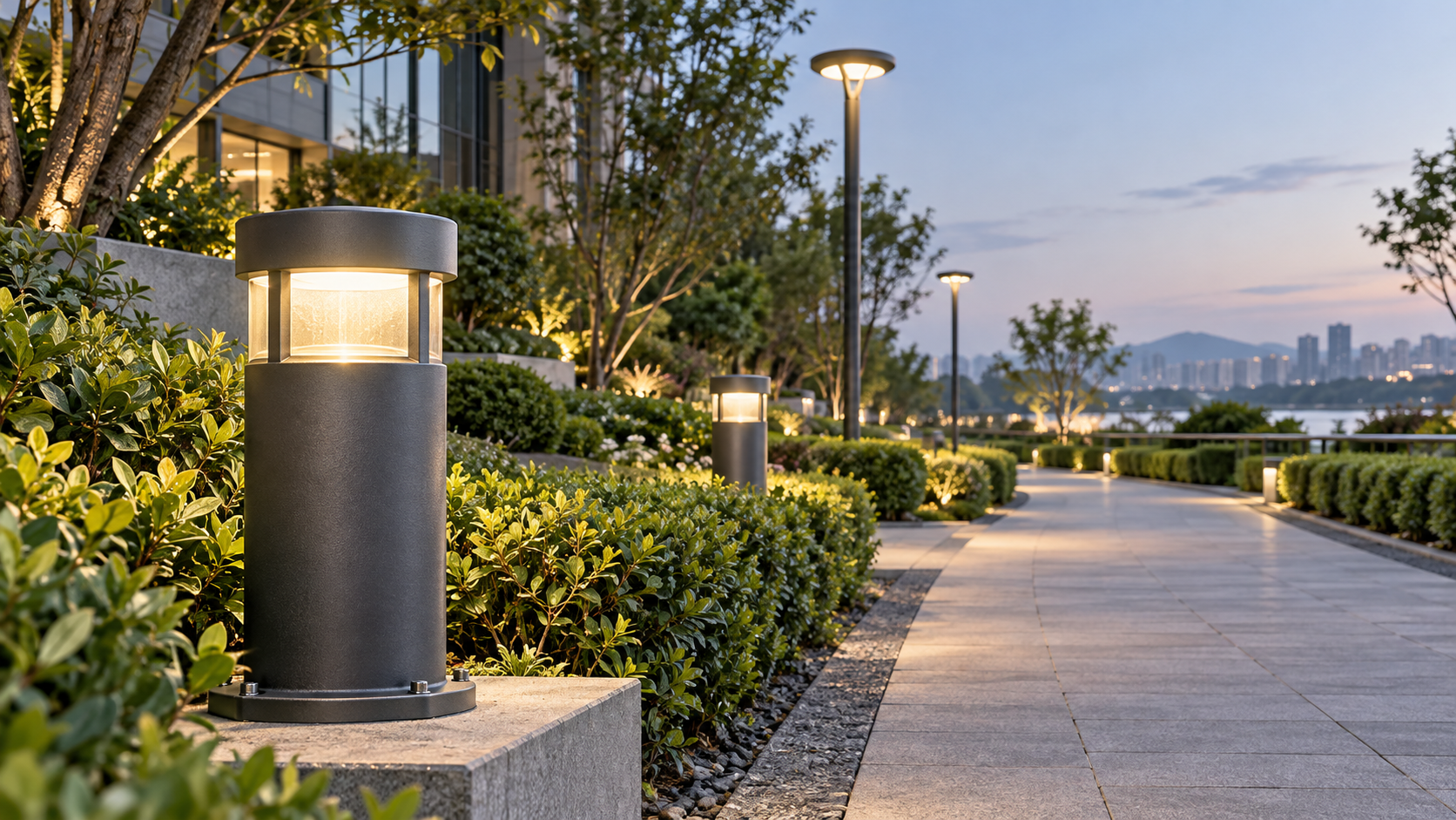 What impact rating should commercial LED garden lighting have?