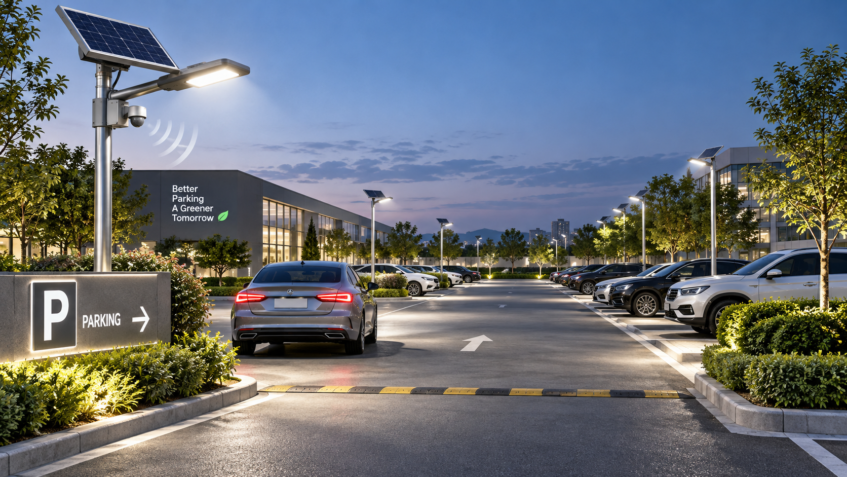 Setting motion sensor coverage for solar parking lot lights