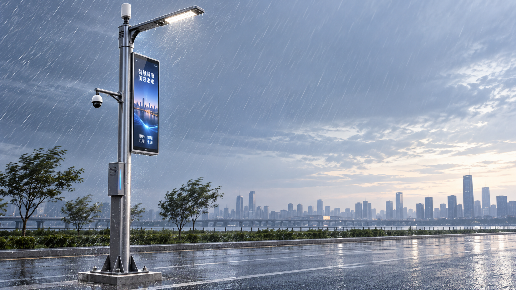 How added equipment affects a multifunction smart pole's wind load
