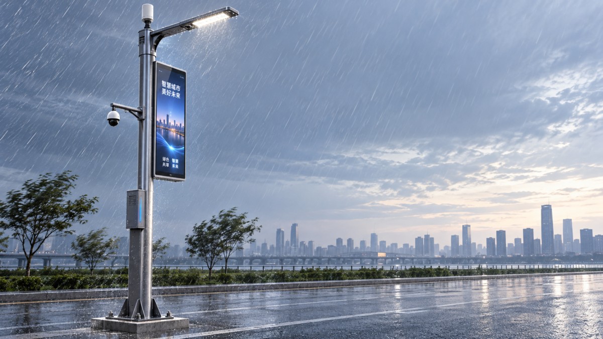 How added equipment affects a multifunction smart pole's wind load