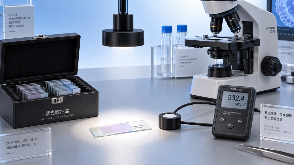 What light exposure limits apply to a photosensitive microscope slide?