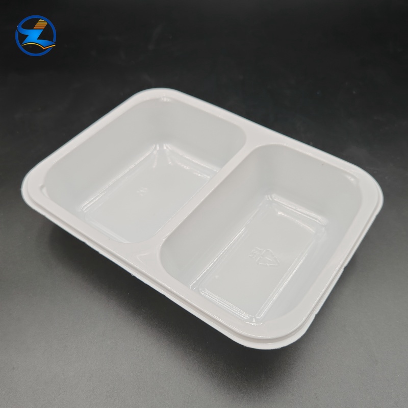 Green, gray, and black PET high-temperature resistant food trays, 3 compartments