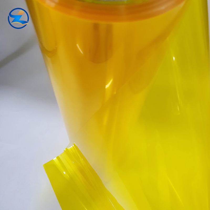 Transparent PVC film orange color 250mic pharma grade